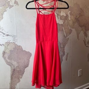 Lulu’s Lace-up Ladder Back Red Dress M